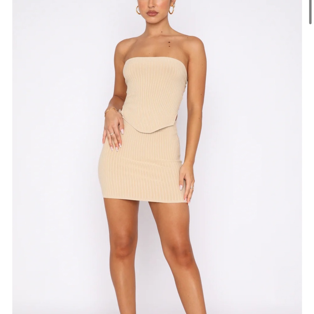 NEW White Fox Boutique Knitted Mini Skirt and Top Set